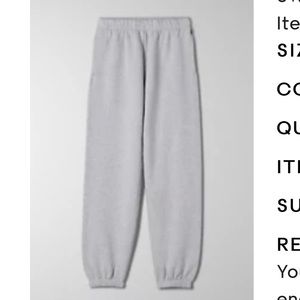 COPY - aritzia tna pure fleece sweatpants